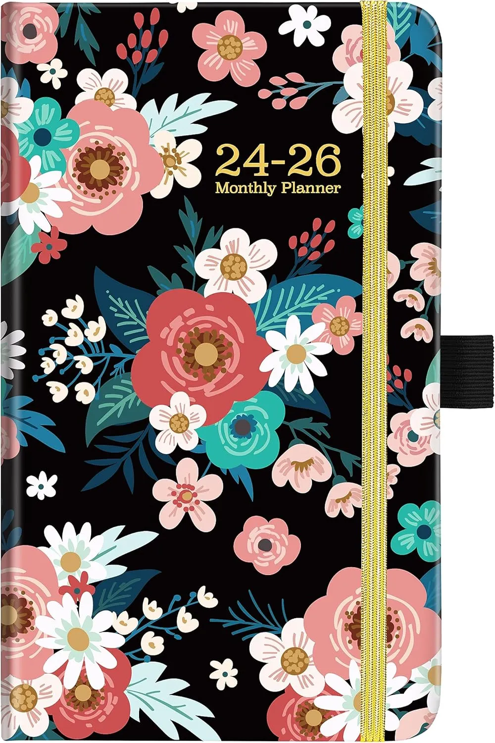 2024-2026 Pocket Calendar/Planner - 3 Year Monthly Planner from January 2024 - December 2026, 6.3" x 3.8", Monthly Pocket Calendar with 61 Notes Pages and Back Pocket, Pen Loop, Elastic Closure