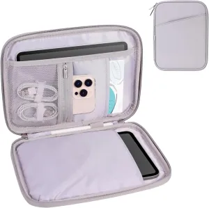 8-9 Inch Tablet Sleeve Bag, Padded Travel Pouch for Galaxy Tab A9 8.7/Tab A 8.4/Fire HD 8 (PU-Gray9)