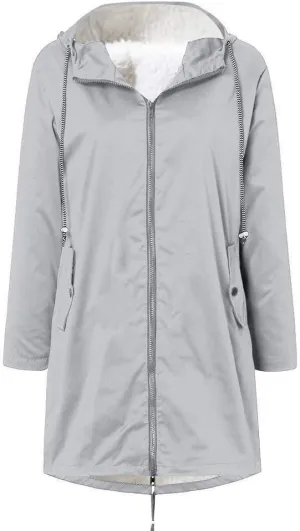 Aniywn Fleece-Lined Rain Jacket for Women Waterproof Windproof Snow Ski Hooded Jacket Winter Outdoor Windbreaker Coat