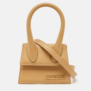 Beige Leather Le Chiquito Top Handle Bag