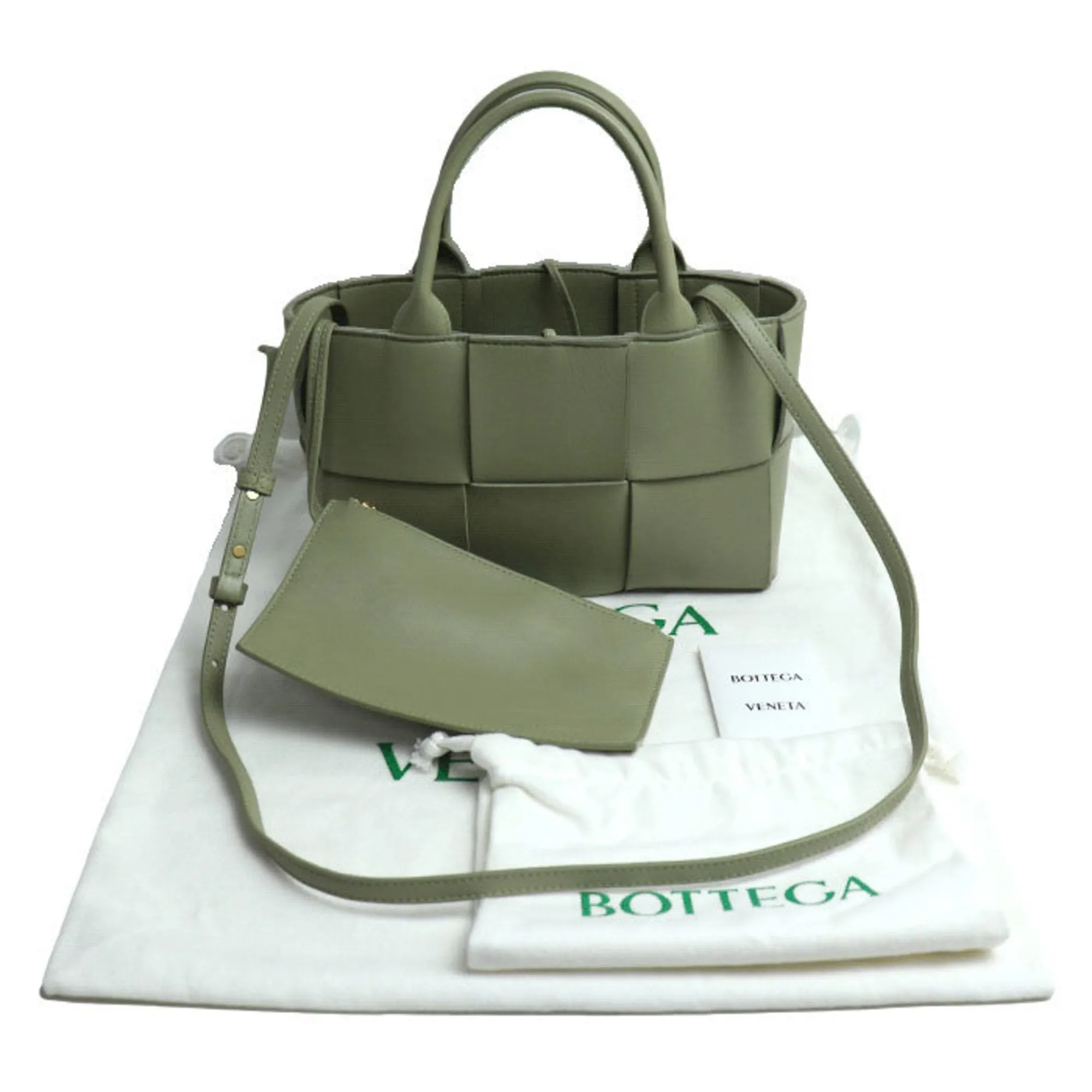Bottega Veneta Arco Green Leather Bag