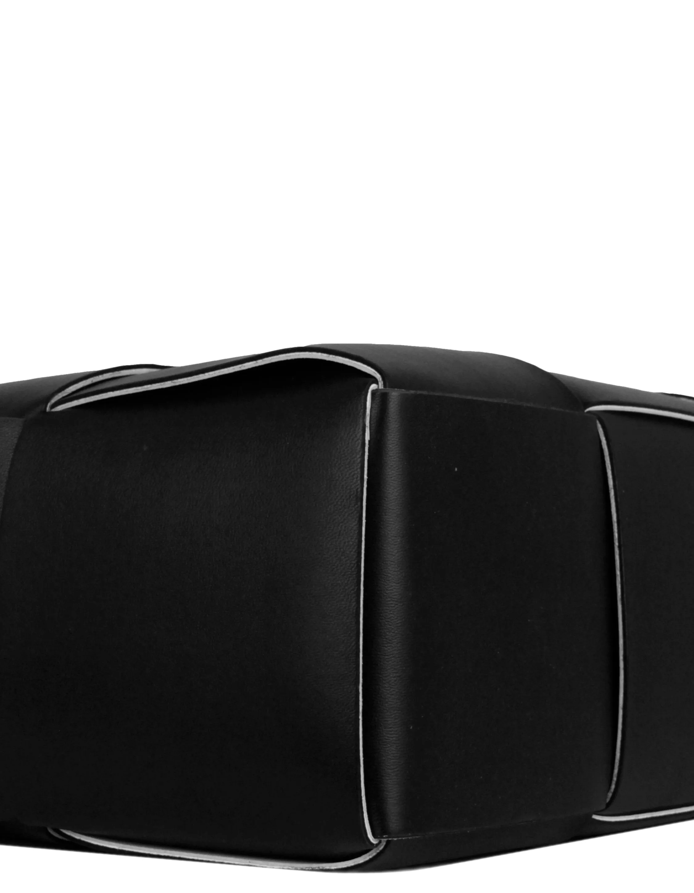 Bottega Veneta Black/ White Medium Arco Intrecciato Leather Tote Bag