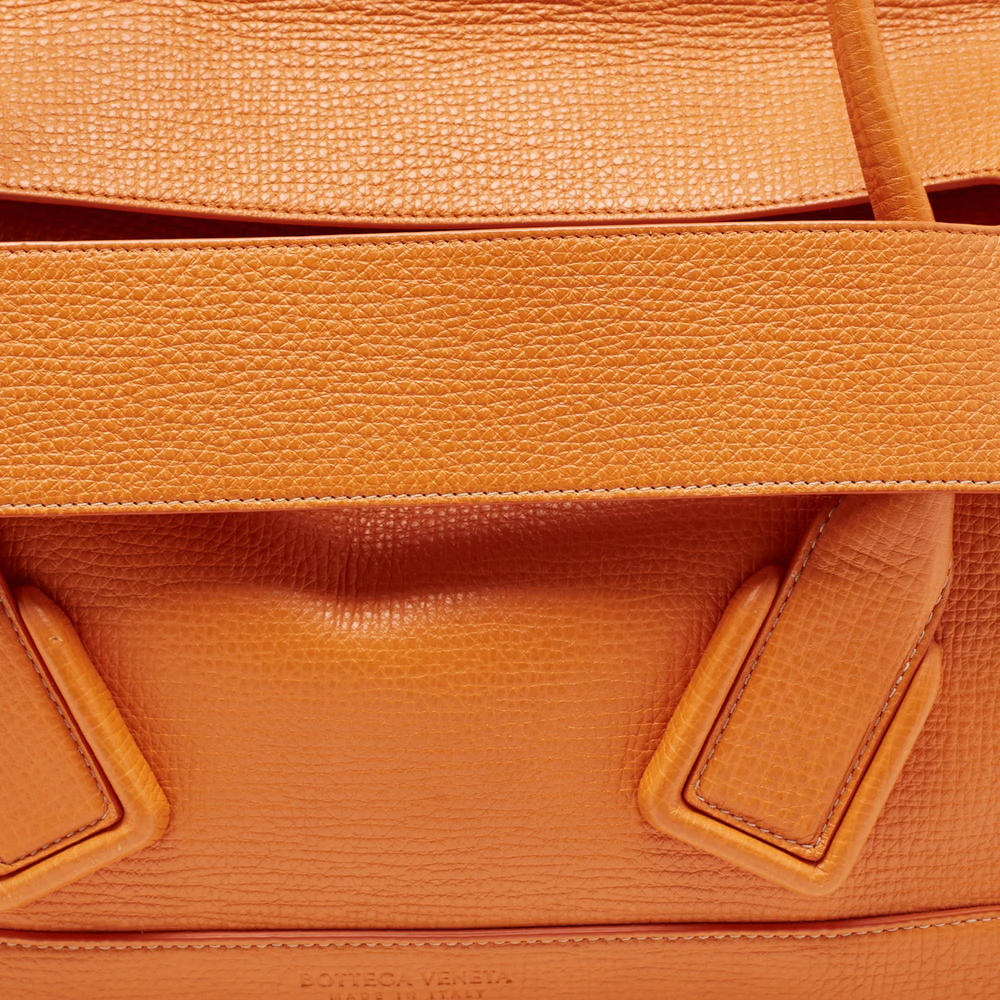 Bottega Veneta Orange Leather Arco Flap Tote