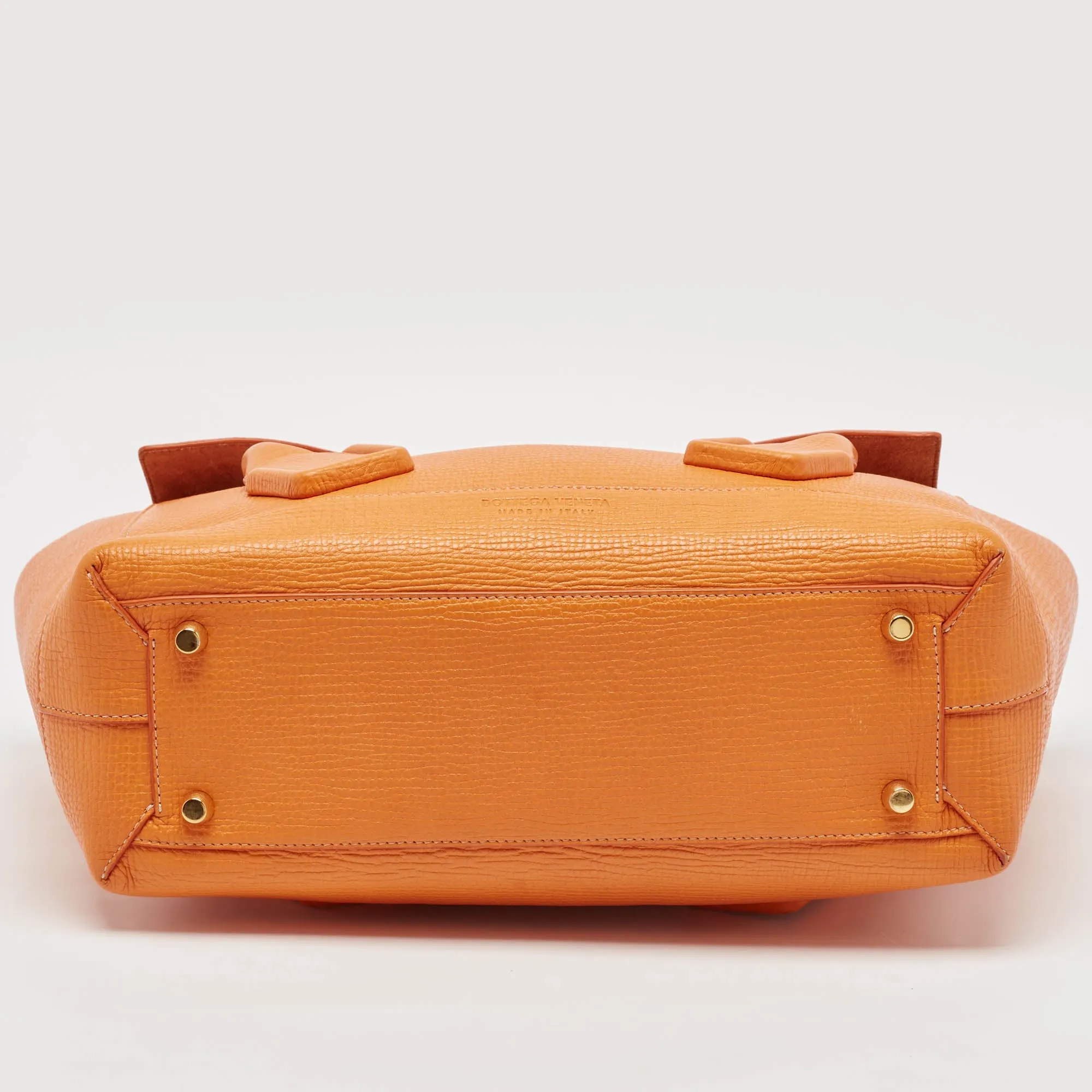 Bottega Veneta Orange Leather Arco Flap Tote