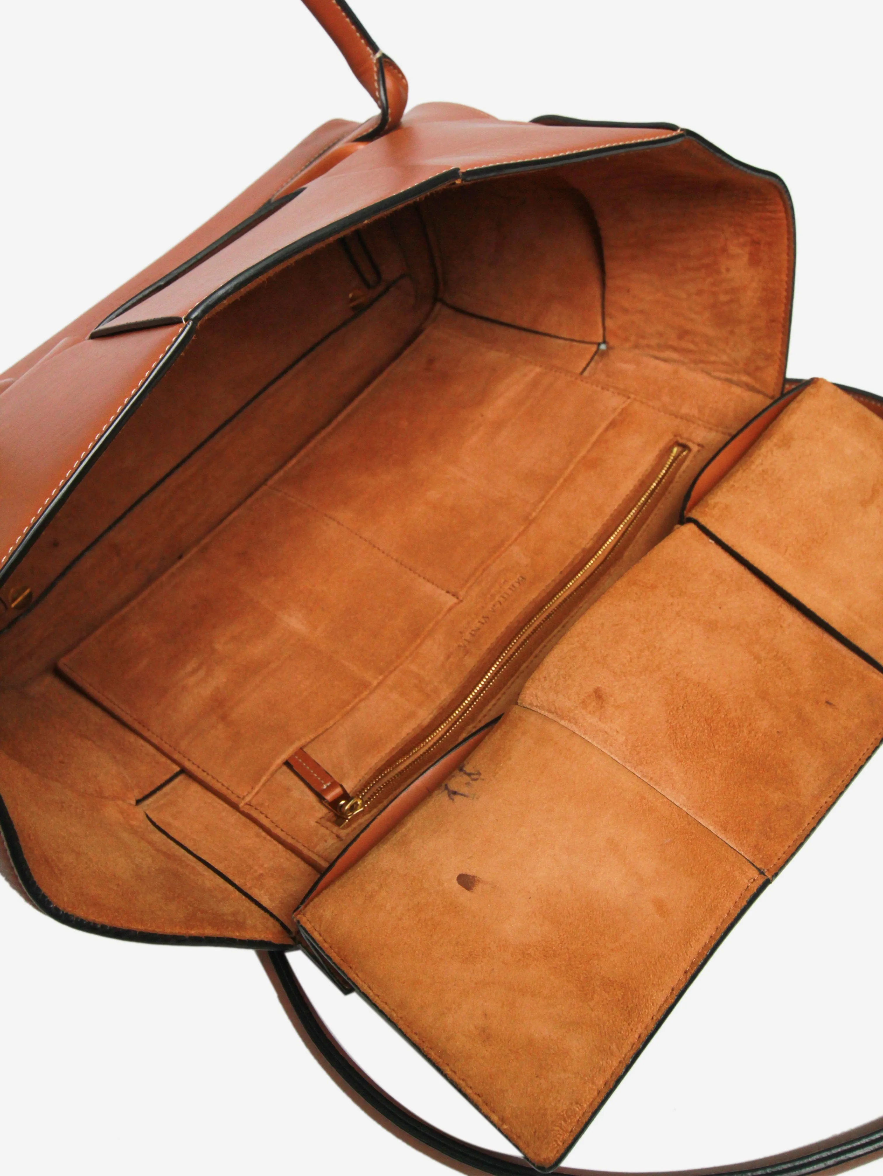 Brown large Arco Intrecciato leather tote bag