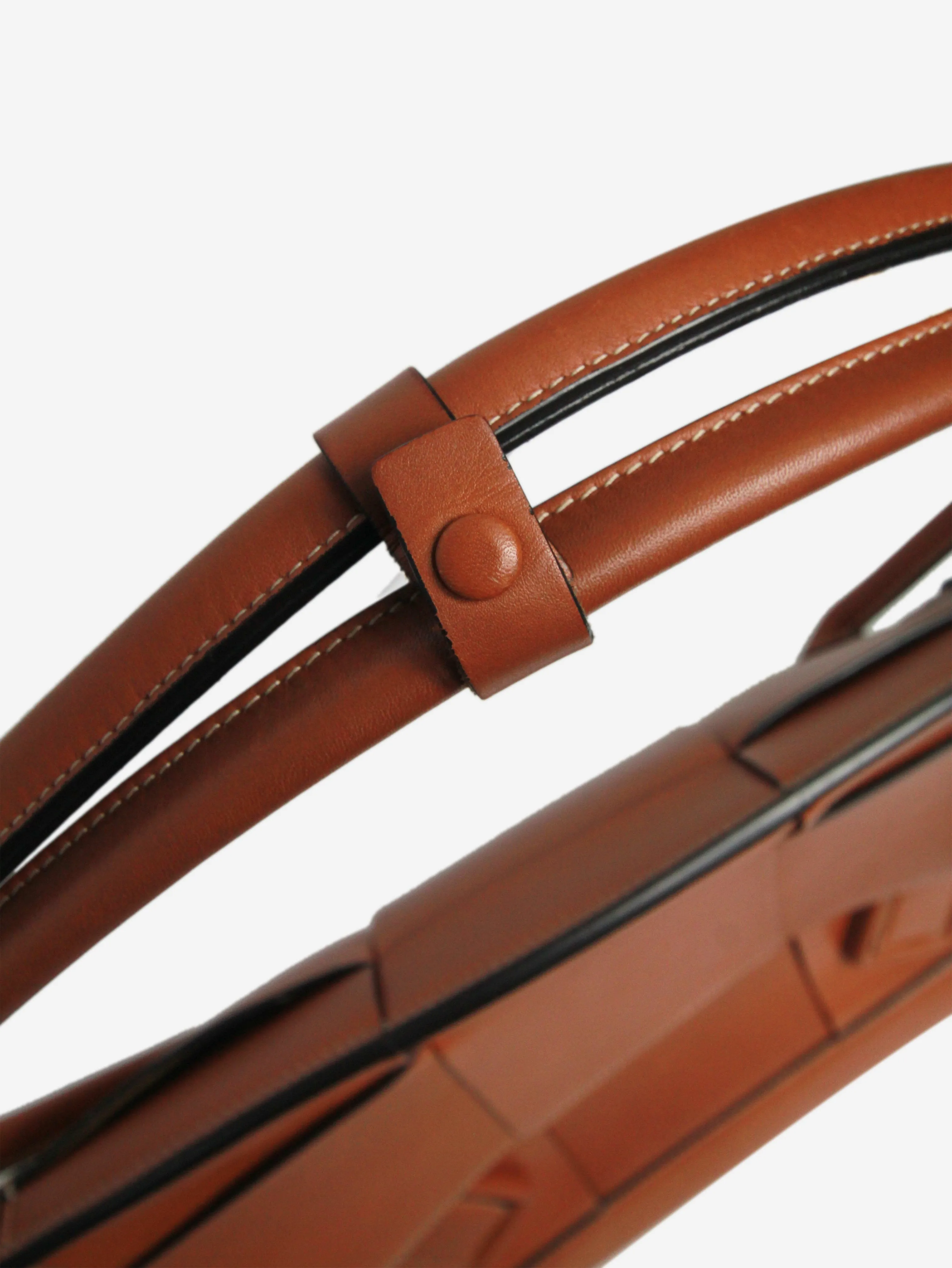 Brown large Arco Intrecciato leather tote bag