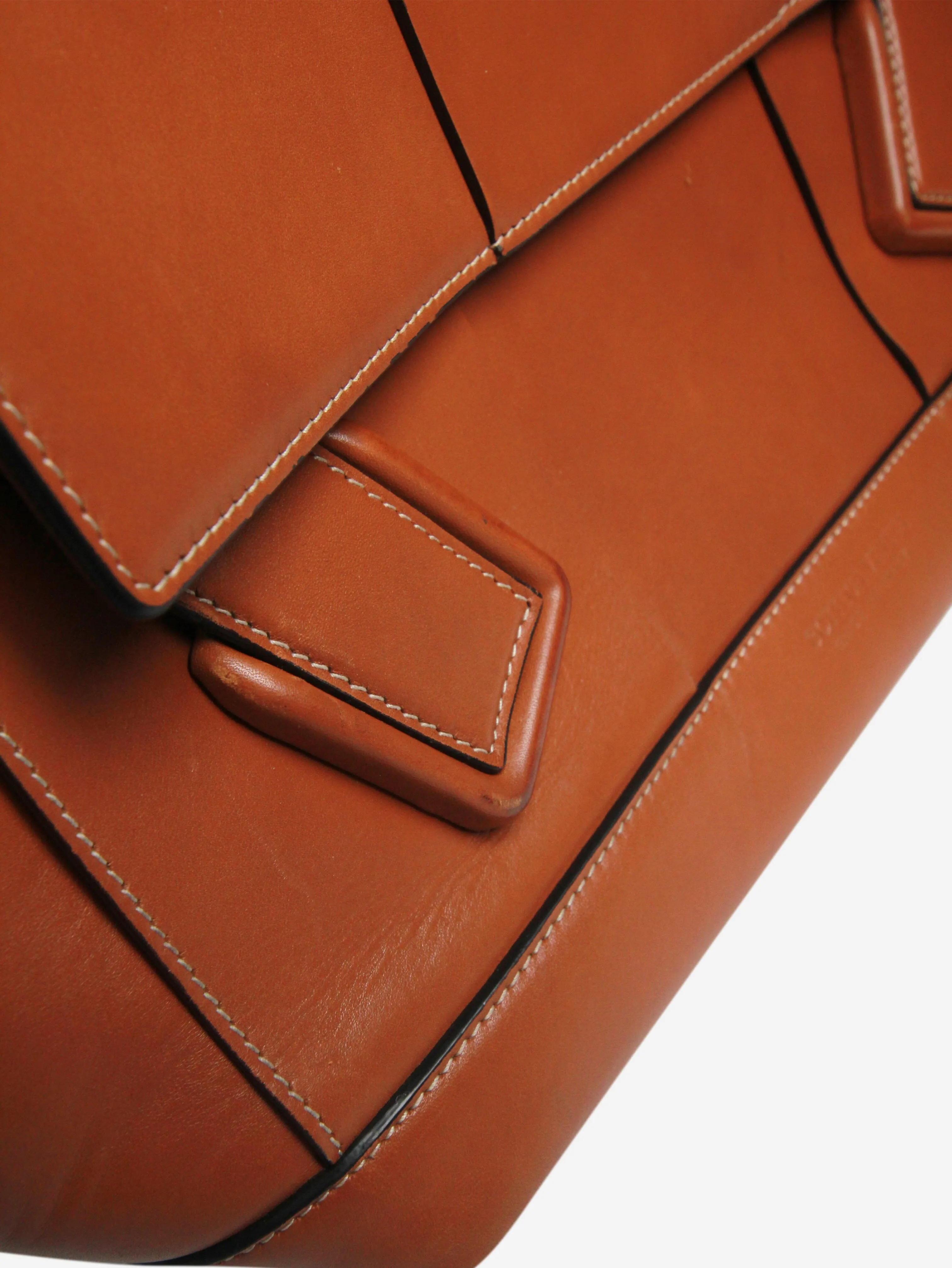 Brown large Arco Intrecciato leather tote bag