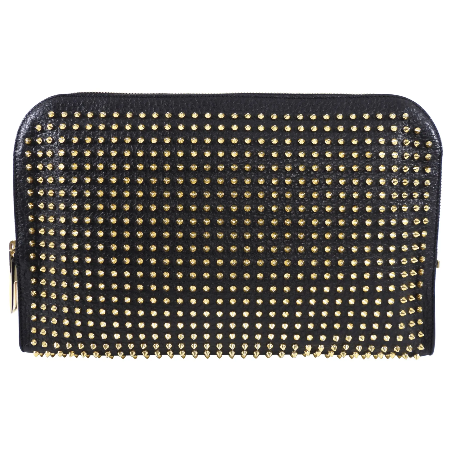 Burberry Prorsum Black Leather Studded Clutch Portfolio Bag