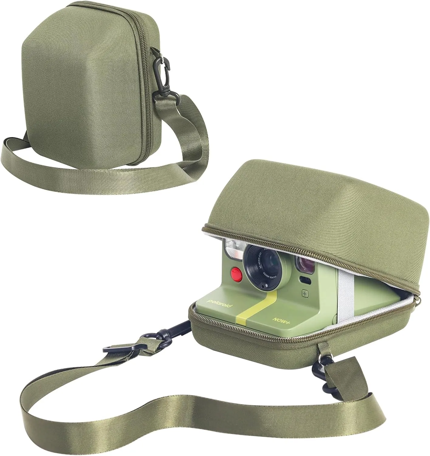 CAIYOULE Camera Case for Polaroid Now 3rd, OneStep, OneStep , Onestep 2, Now, Now Gen 2, Flip Instant Film Camera, Protective Hard Shell Camera Crossbody Bag with Adjustable Strap, Green (No Camera)