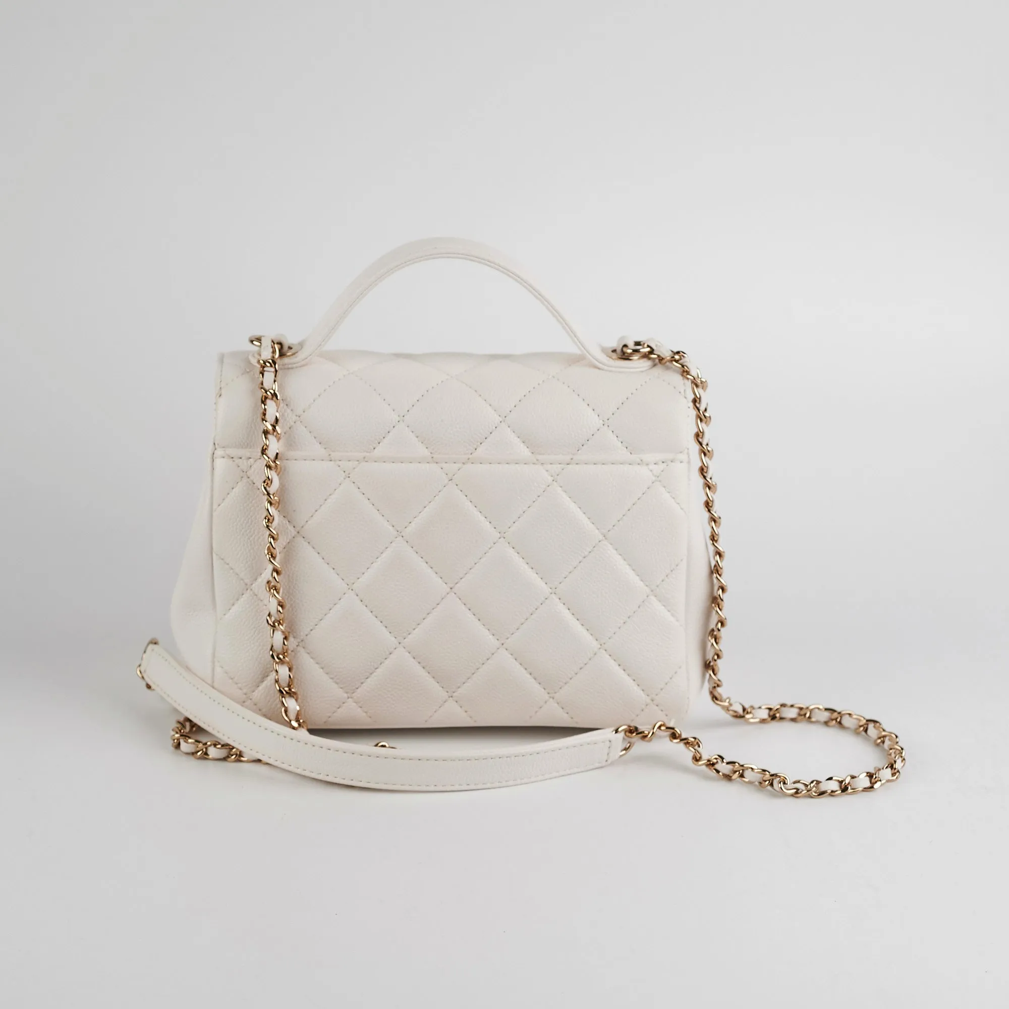Chanel Business Affinity Small White Caviar