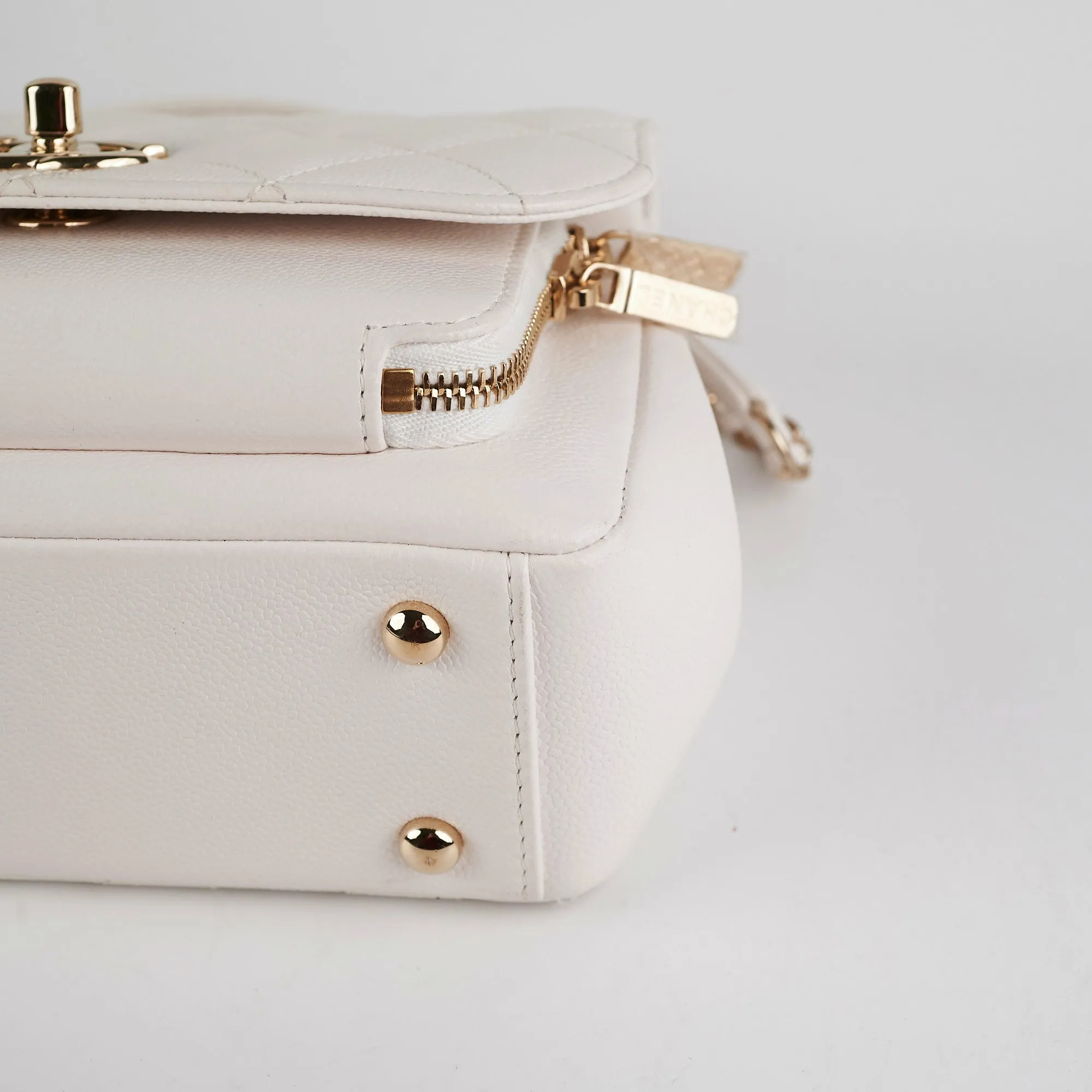 Chanel Business Affinity Small White Caviar