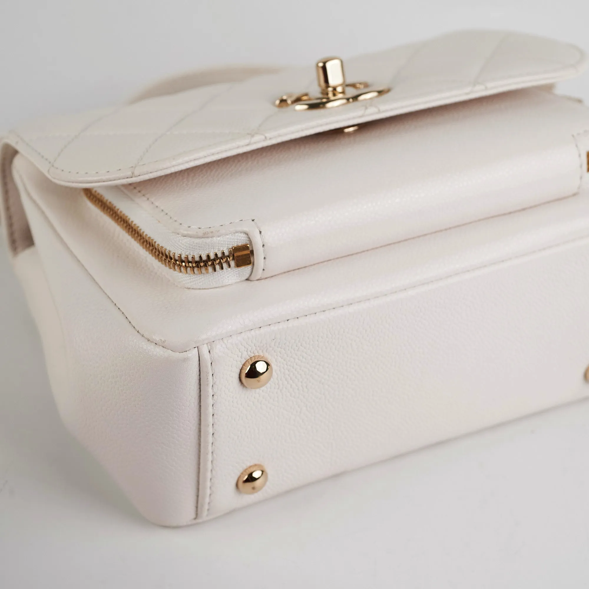 Chanel Business Affinity Small White Caviar
