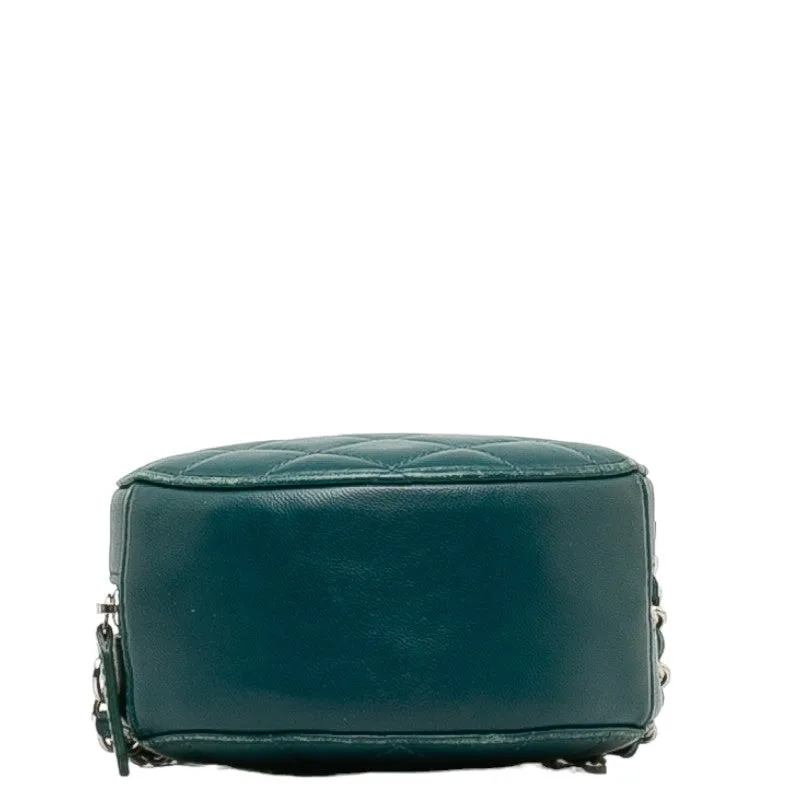 Chanel Matrases Cocomark  Chain Shoulder Bag Portfolio Green Leather  CHANEL