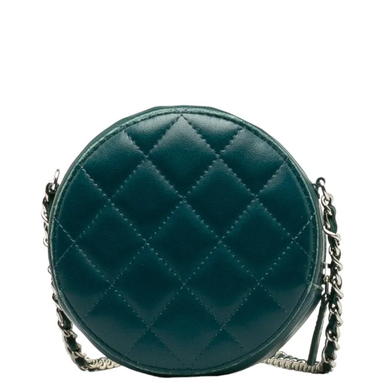 Chanel Matrases Cocomark  Chain Shoulder Bag Portfolio Green Leather  CHANEL