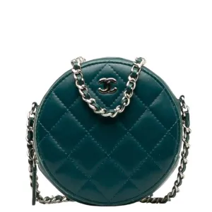 Chanel Matrases Cocomark  Chain Shoulder Bag Portfolio Green Leather  CHANEL