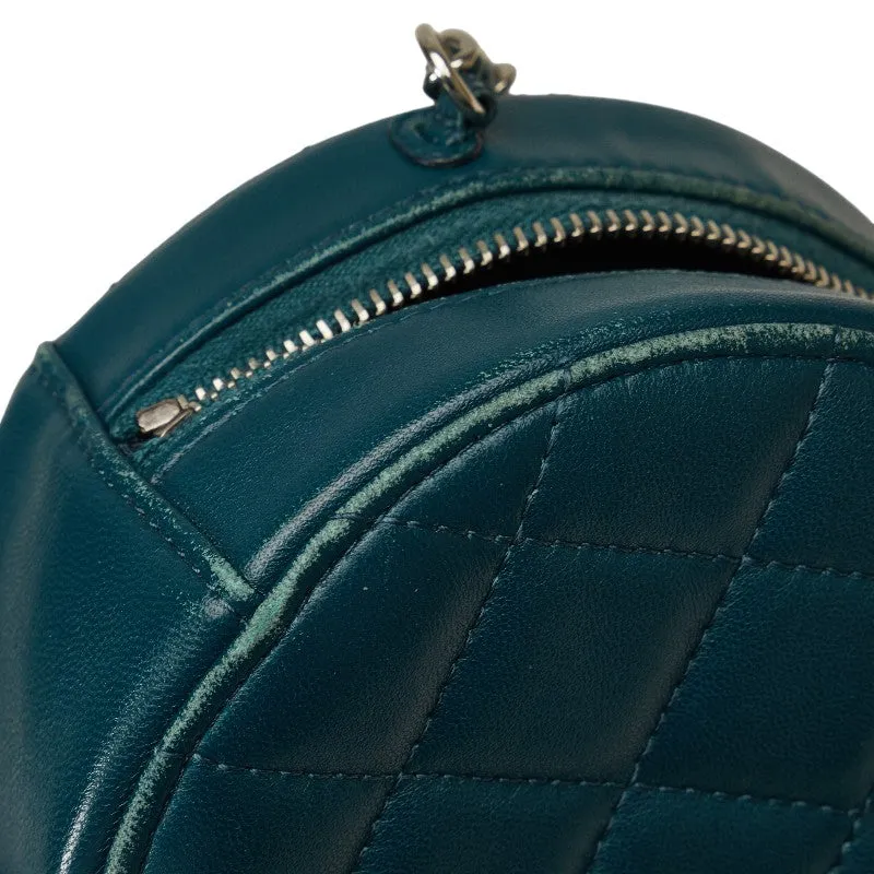 Chanel Matrases Cocomark  Chain Shoulder Bag Portfolio Green Leather  CHANEL