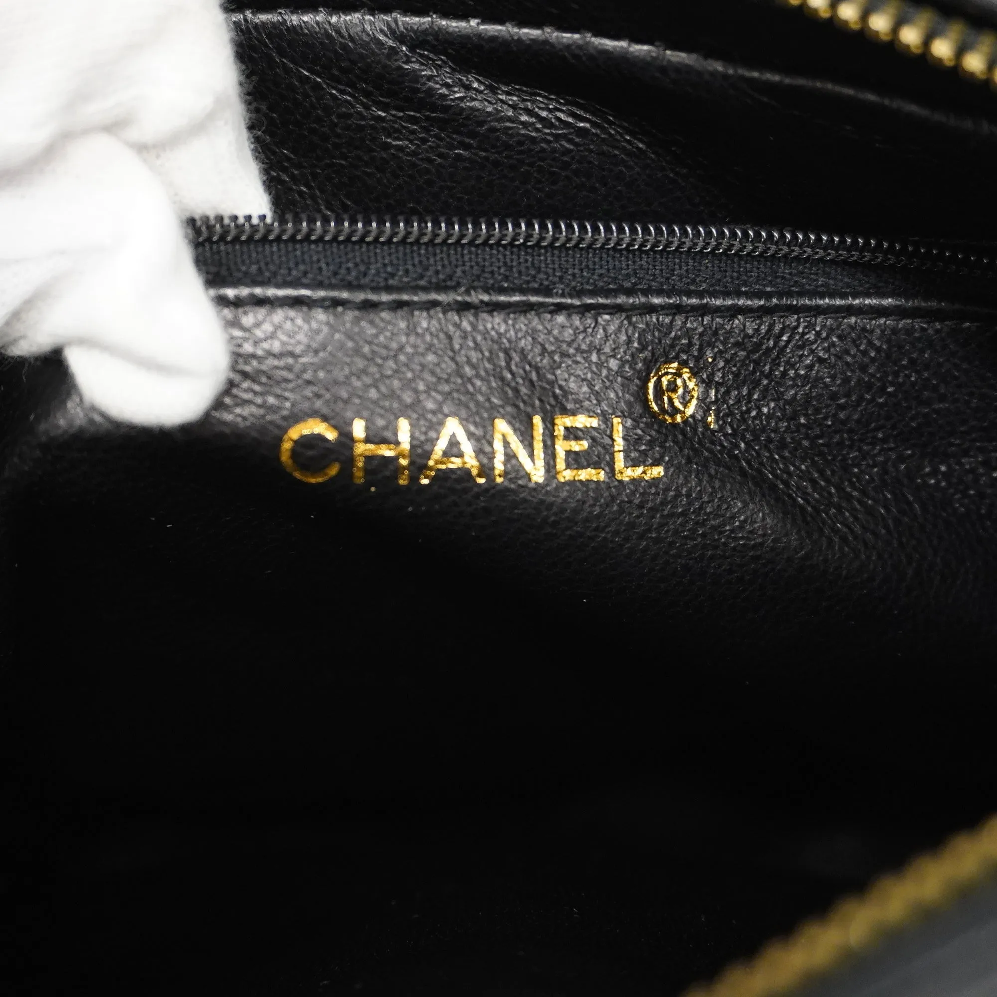 Chanel[3bd5058]   Shoulder Bag Matelasse Chain Shoulder with Fringe Lambskin Black Gold metal