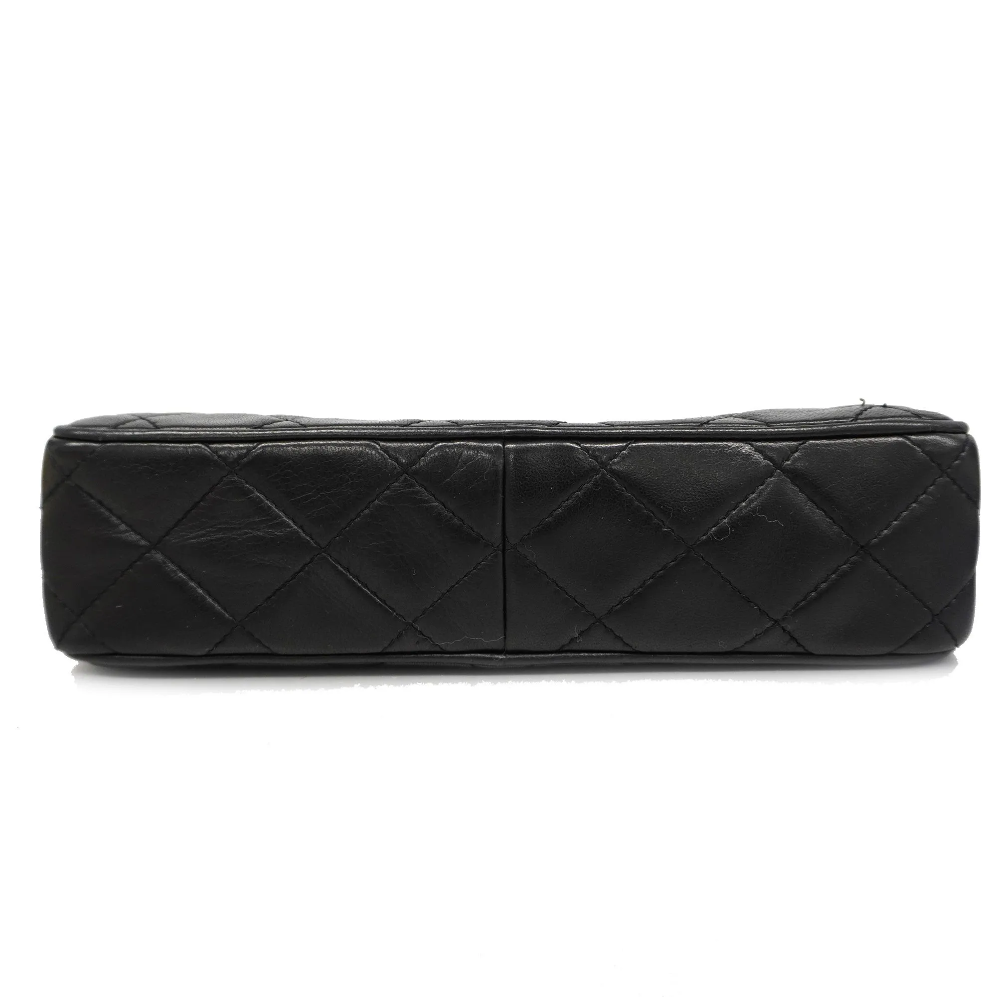 Chanel[3bd5058]   Shoulder Bag Matelasse Chain Shoulder with Fringe Lambskin Black Gold metal