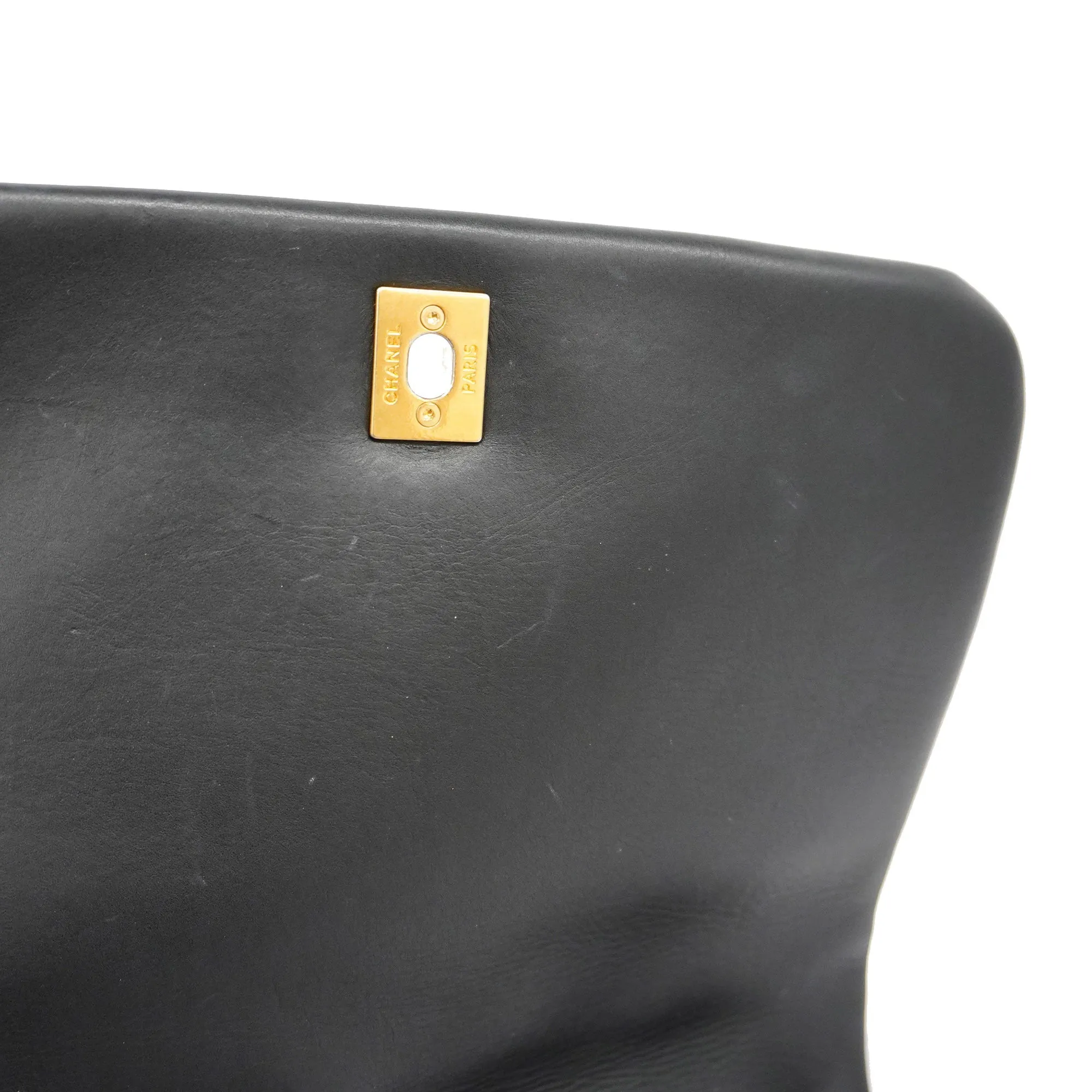 Chanel[3ca0444]   Shoulder Bag Matelasse Chain Shoulder Lambskin Black Gold metal