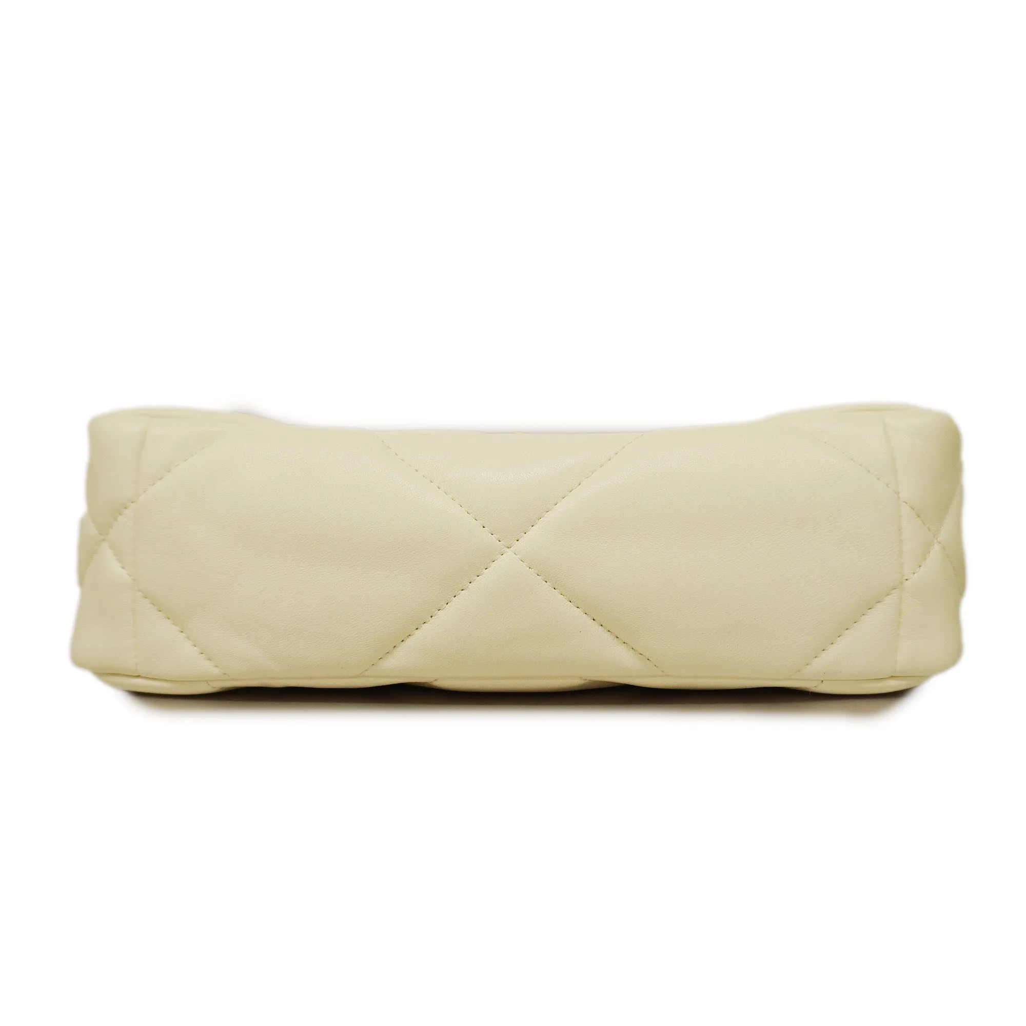 CHANELAuth  1.9 Chain Shoulder Women's Leather Shoulder Bag White