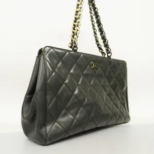 Chanelauth  Matelasse Chain Shoulder Women's Leather Tote Bag Black