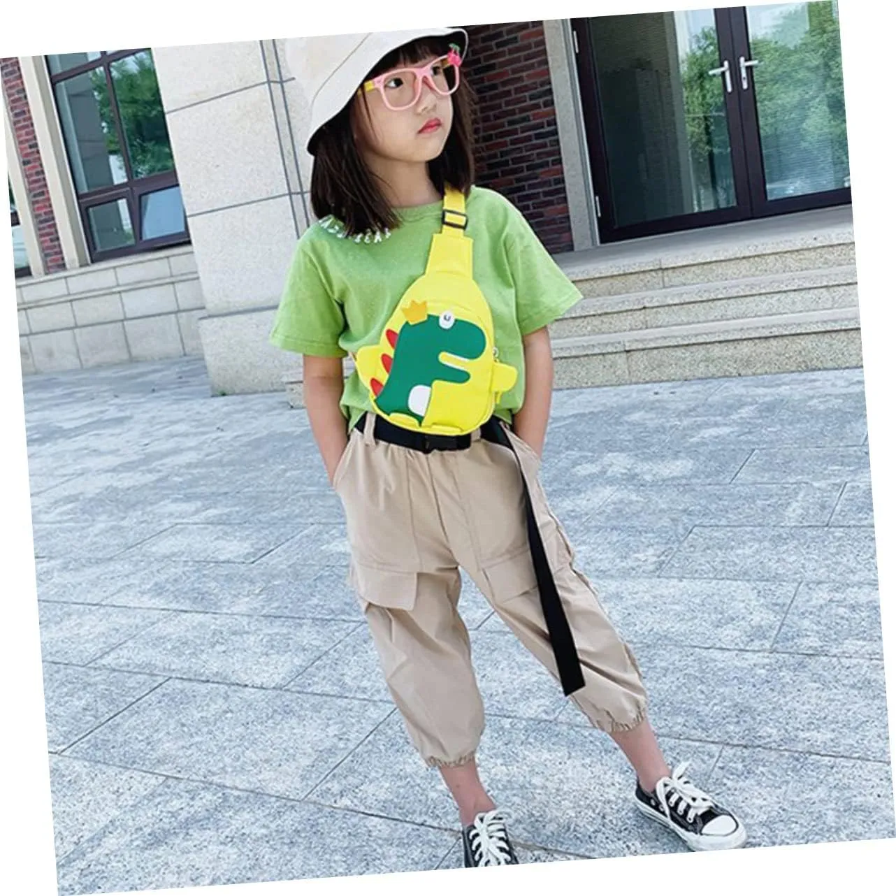 Children Cross-body Bag Dinosaur Chest Pack Stylish and Practical Matches Outfit Easy Zipper Access