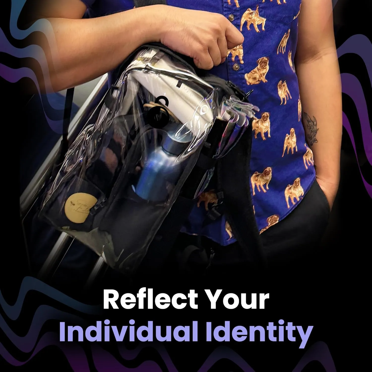Clear Lite Pack – Anti Theft Clear Bag for Stadium Events with Locking Zippers Protects Items at Festivals, Concerts, and Traveling. Backpack is Compliant with Most Venue Bag Policies
