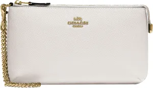 Coach Women's Crossgrain Leather Wristlet W Chain