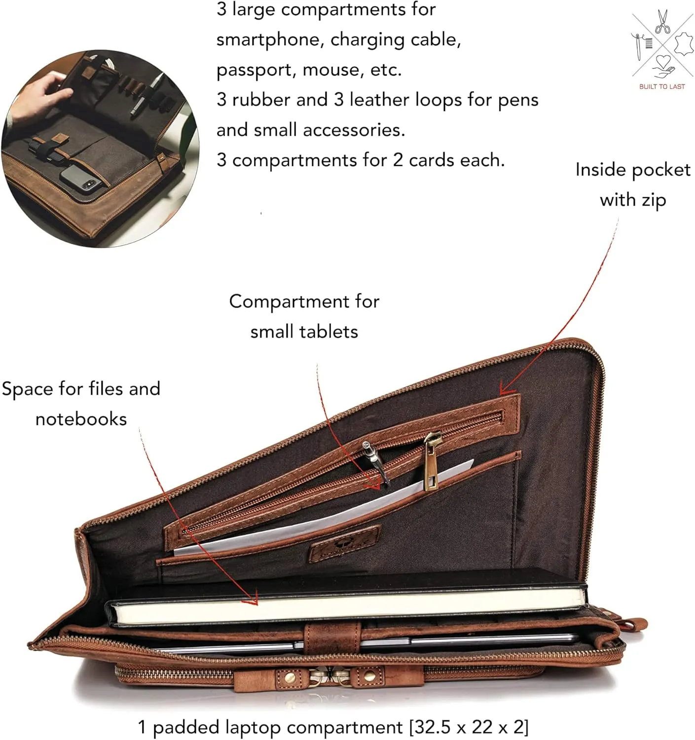DONBOLSO Laptop Sleeve - Notebook Bag Case - Easy to Clean, Minimalist Design-Good Protection from Scratches, Bumps, and Dust