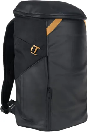 EL Upright Daypack - Premium Commuter Backpack with Laptop Compartment, USB Charging Port, Magnetic Water Bottle Pocket - Top Loading Work Backpack - 20L Carry-On Travel (Black/Gold)