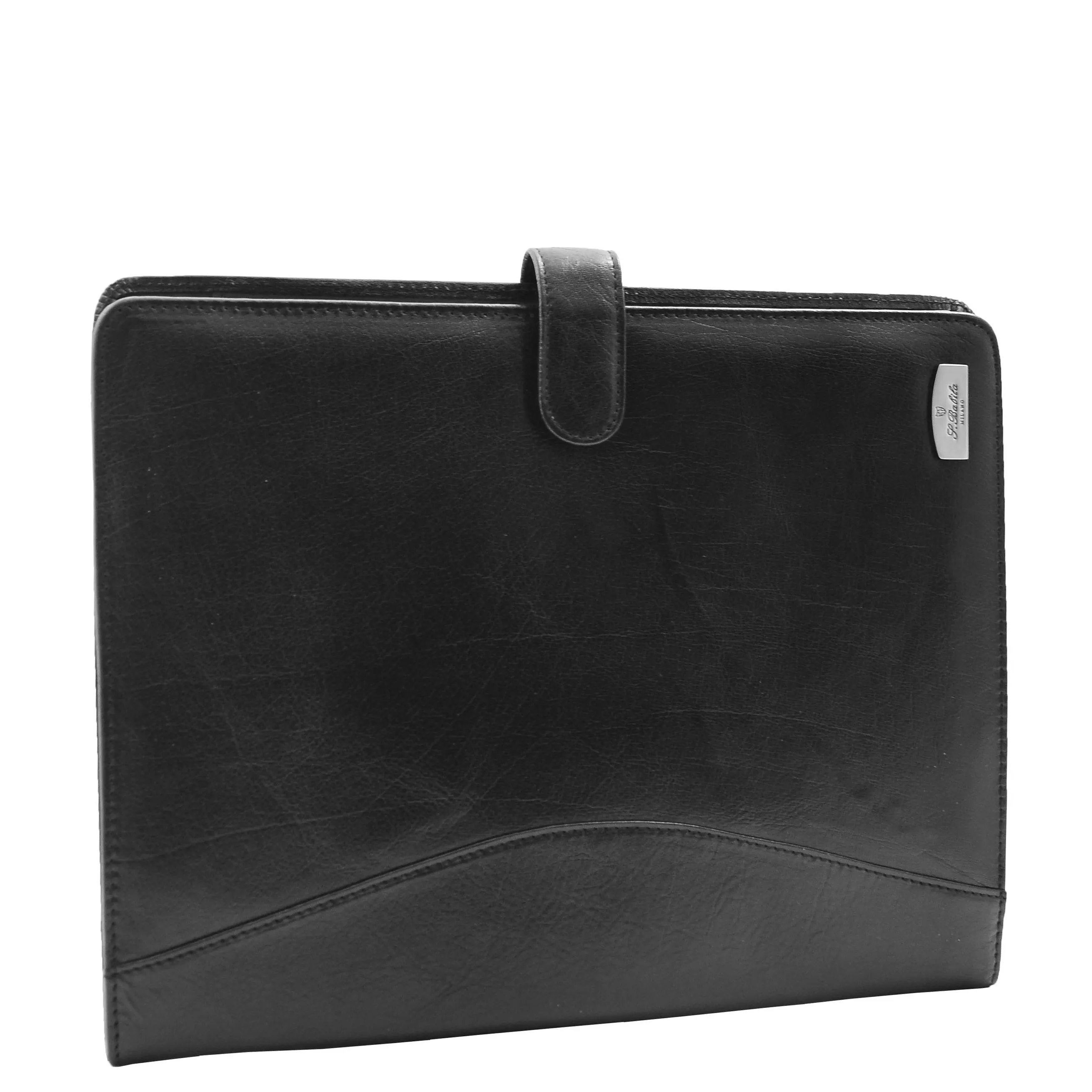 Genuine Leather Portfolio Case A4 Size Ombersley Black