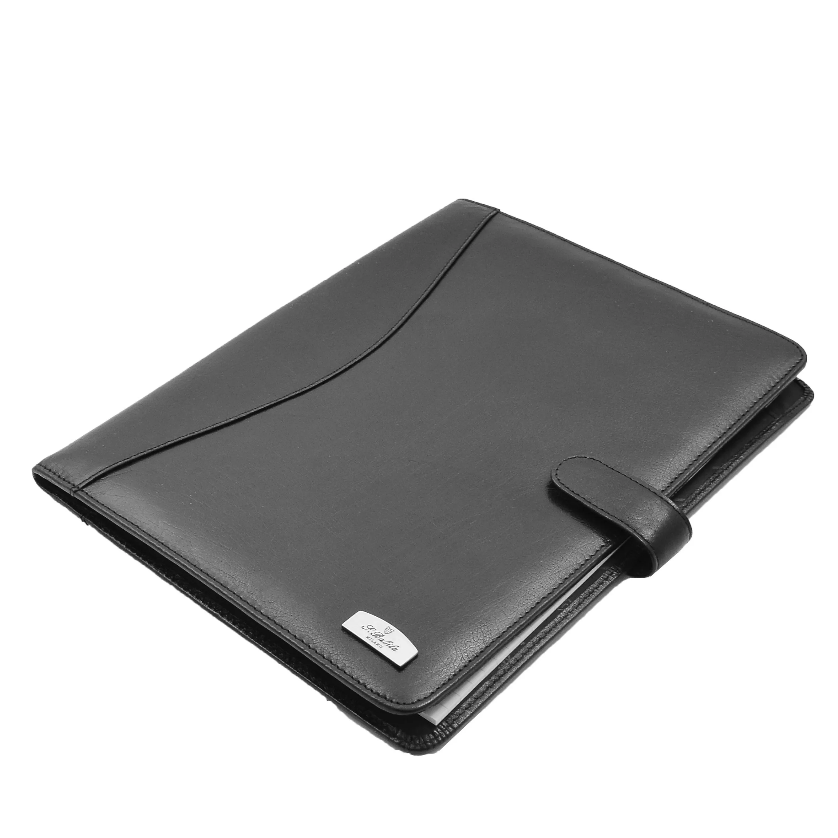 Genuine Leather Portfolio Case A4 Size Ombersley Black