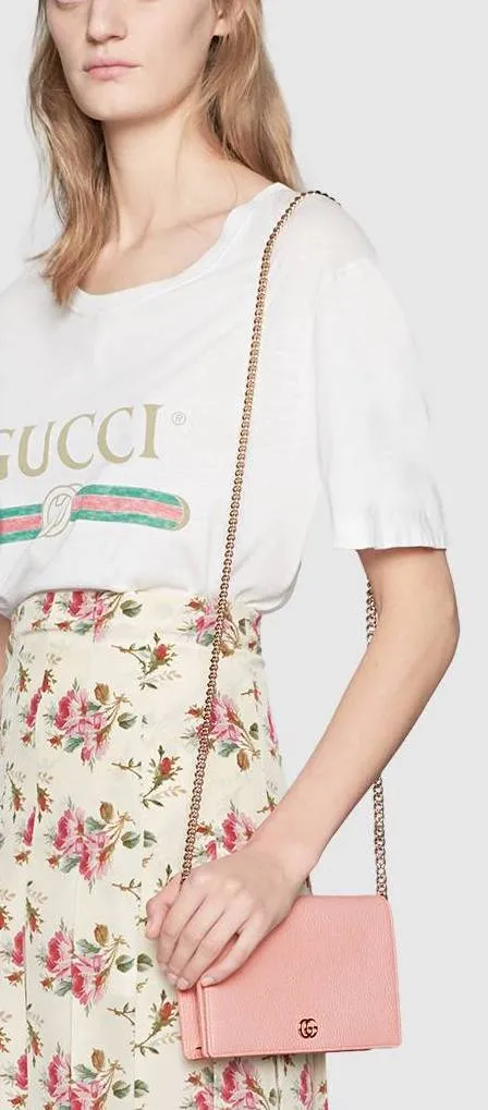 GG Marmont Leather Mini Chain Bag, Light Pink
