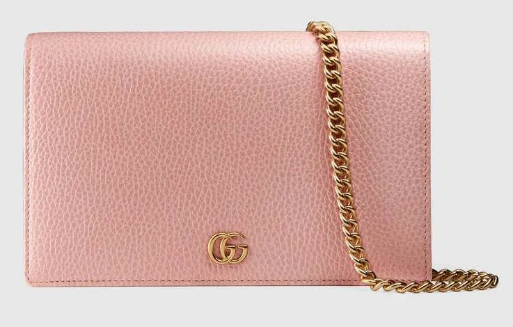 GG Marmont Leather Mini Chain Bag, Light Pink
