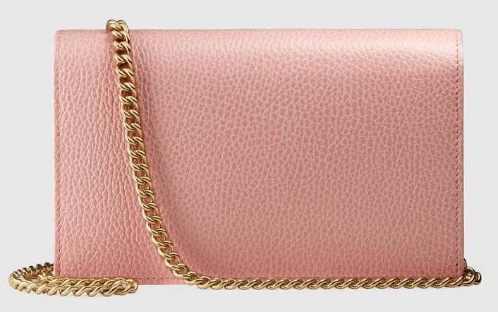 GG Marmont Leather Mini Chain Bag, Light Pink