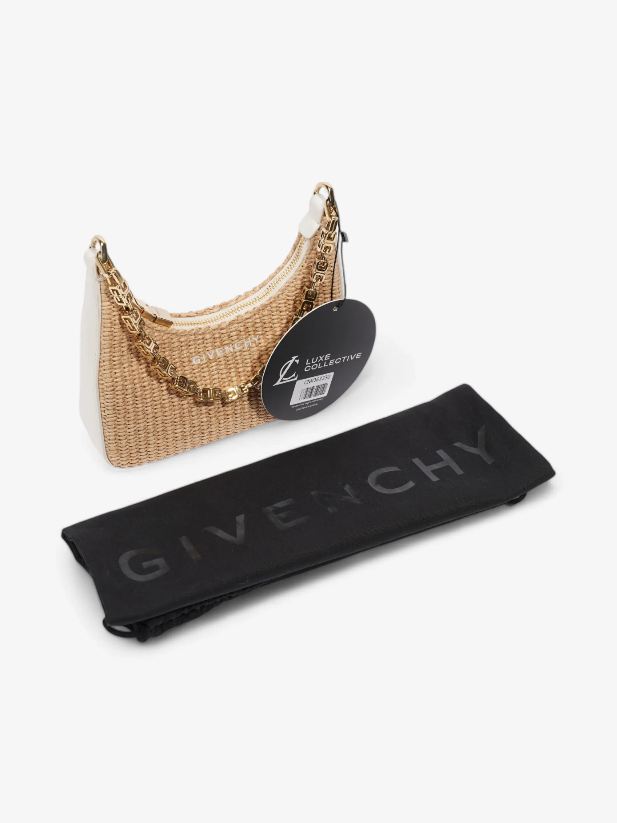 Givenchy Moon Cut Out Natural / White Raffia Mini