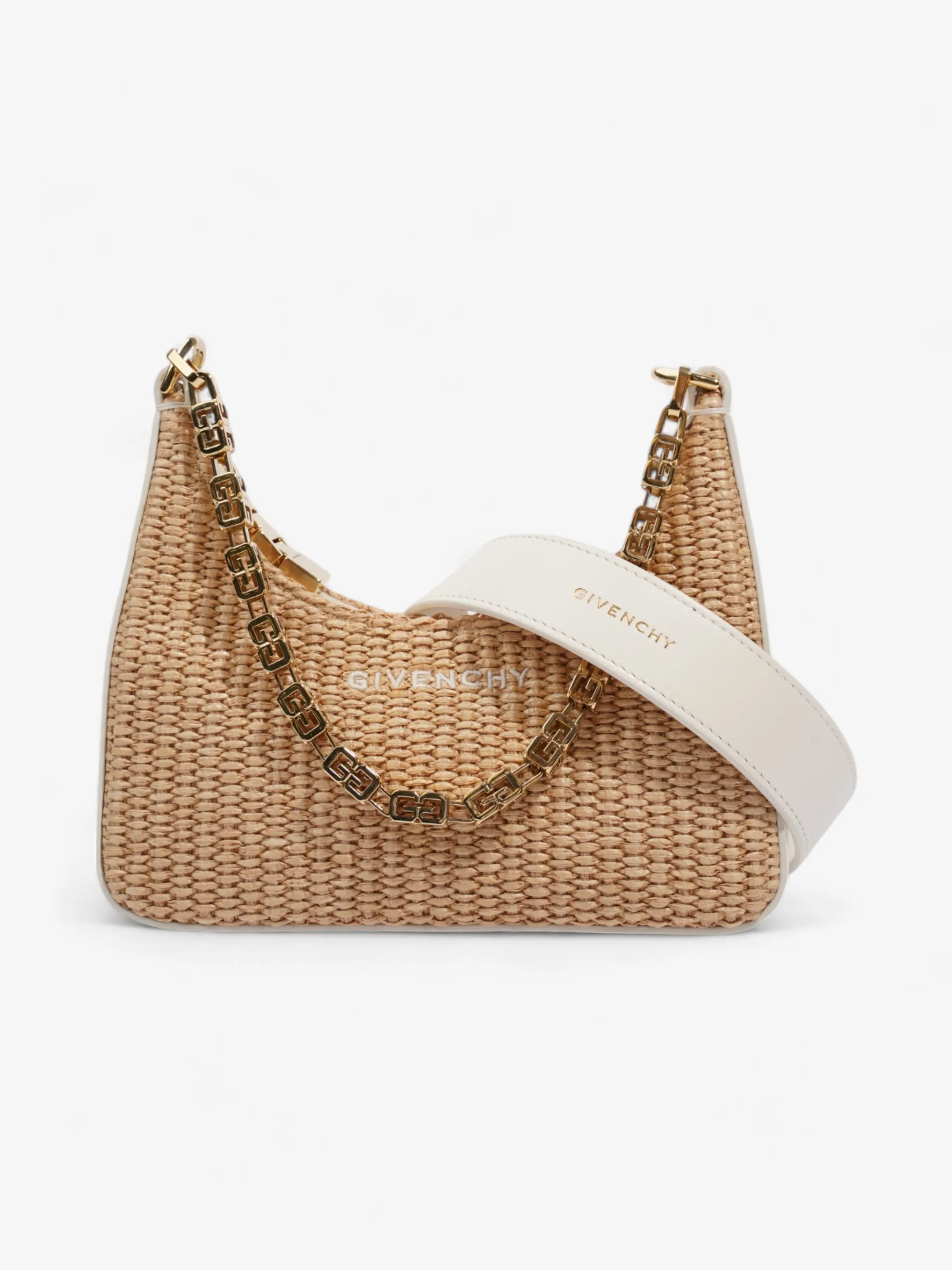 Givenchy Moon Cut Out Natural / White Raffia Mini