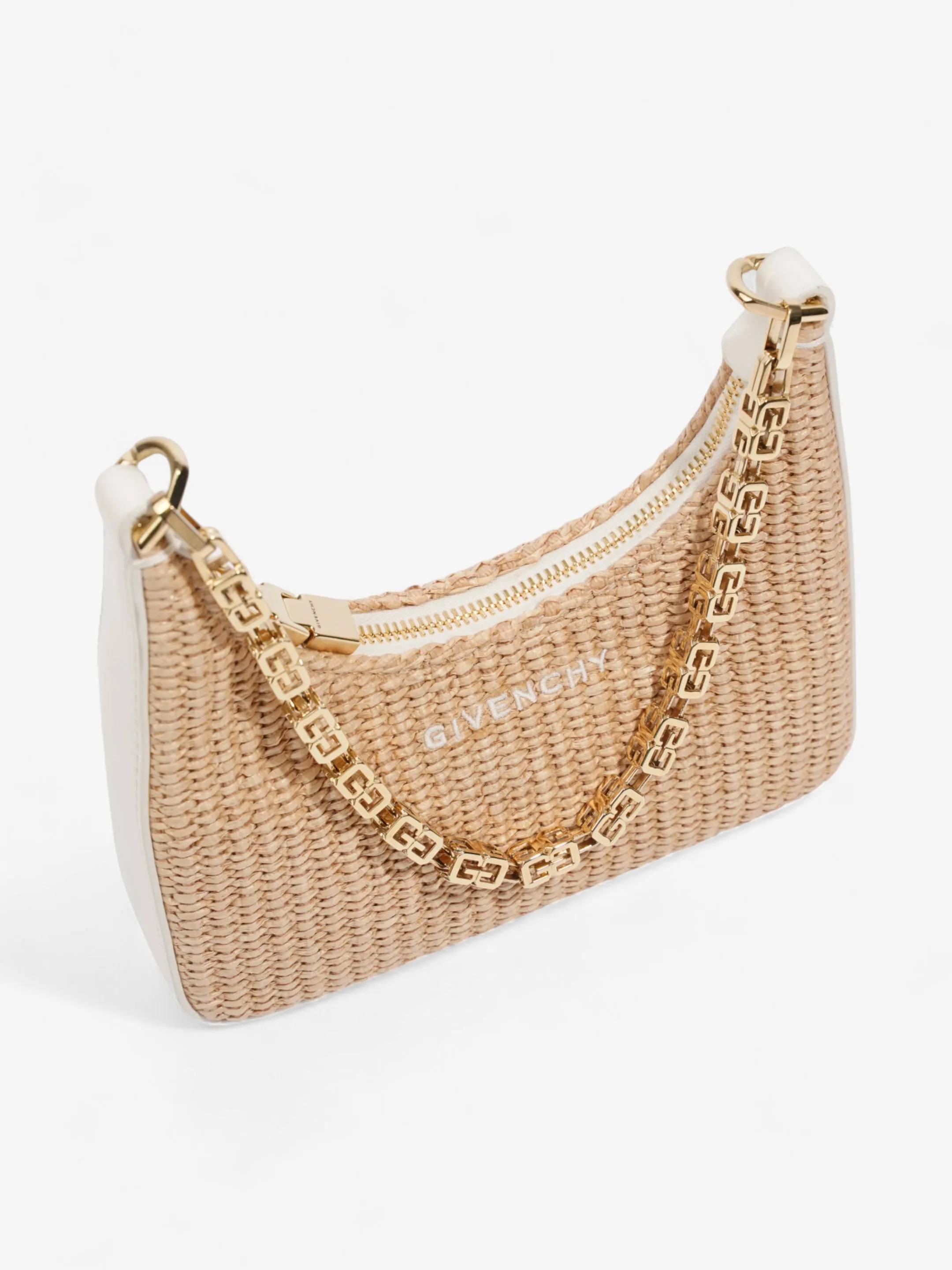 Givenchy Moon Cut Out Natural / White Raffia Mini