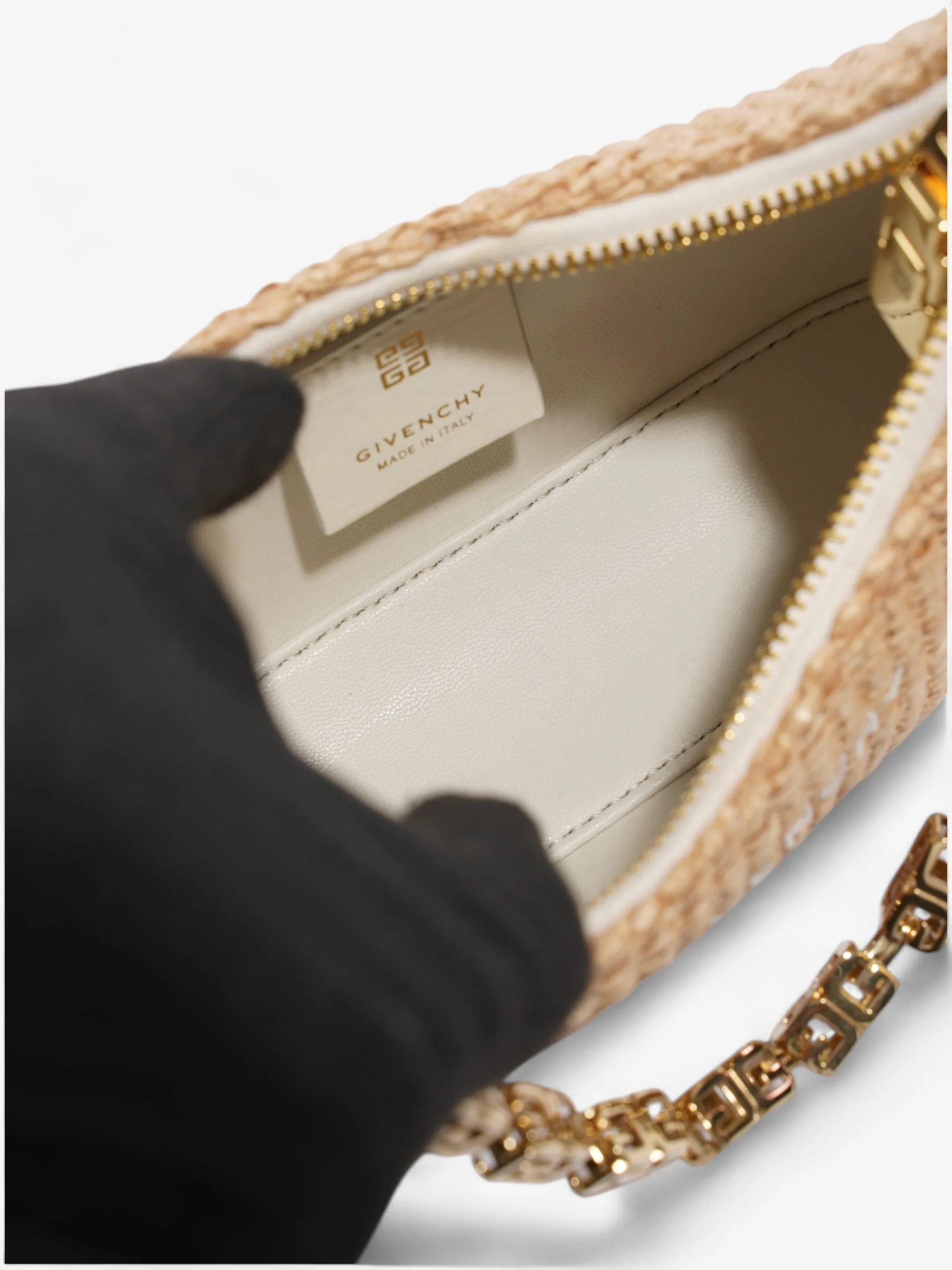 Givenchy Moon Cut Out Natural / White Raffia Mini
