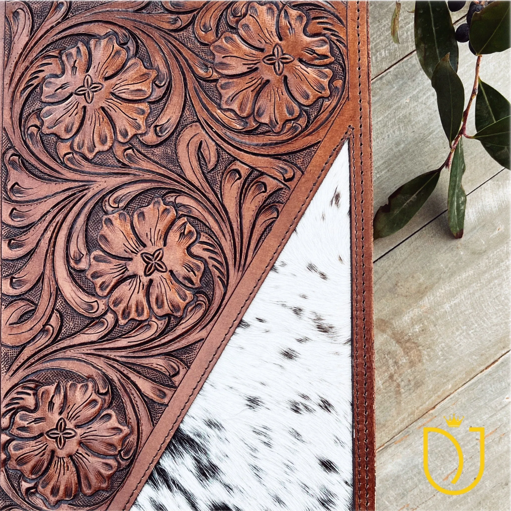 Graceful Hand Tooled Leather Bible Cover