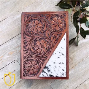 Graceful Hand Tooled Leather Bible Cover