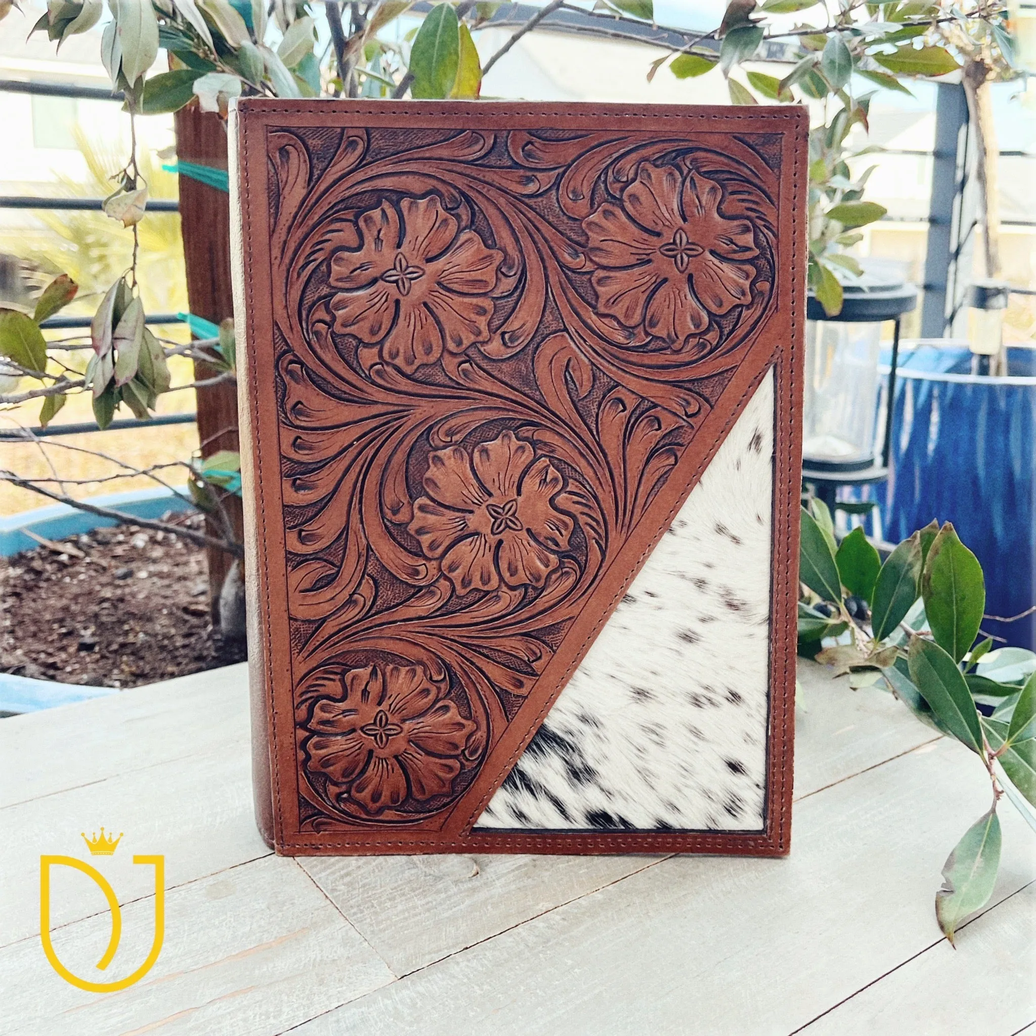 Graceful Hand Tooled Leather Bible Cover