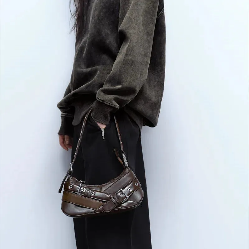 Handle Bag Women Retro Handbag PU Leather Shoulder Totes Underarm Vintage Top Handle Bag Female Small Subaxillary Bag for Women