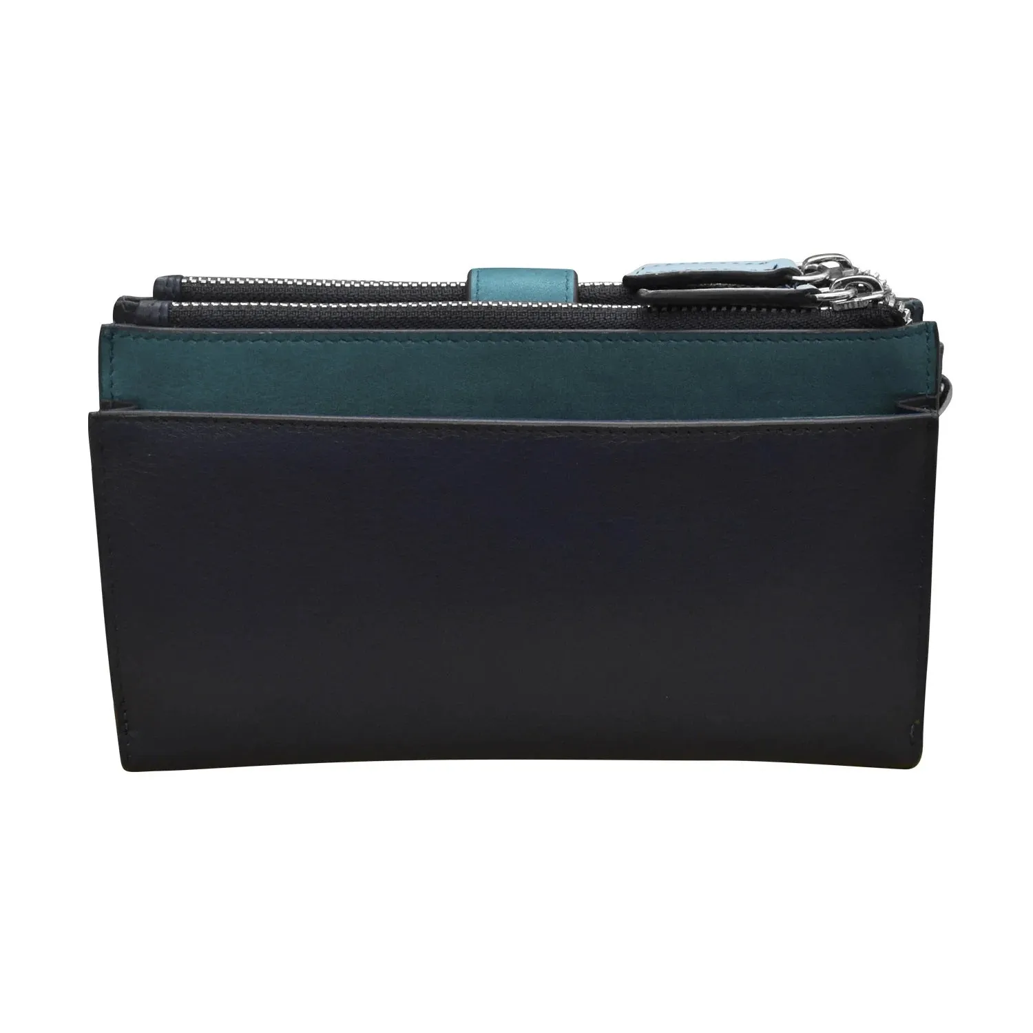 ili New York Leather Purse Phone Wristlet - RFID Protected - Style: 7422 - Denim