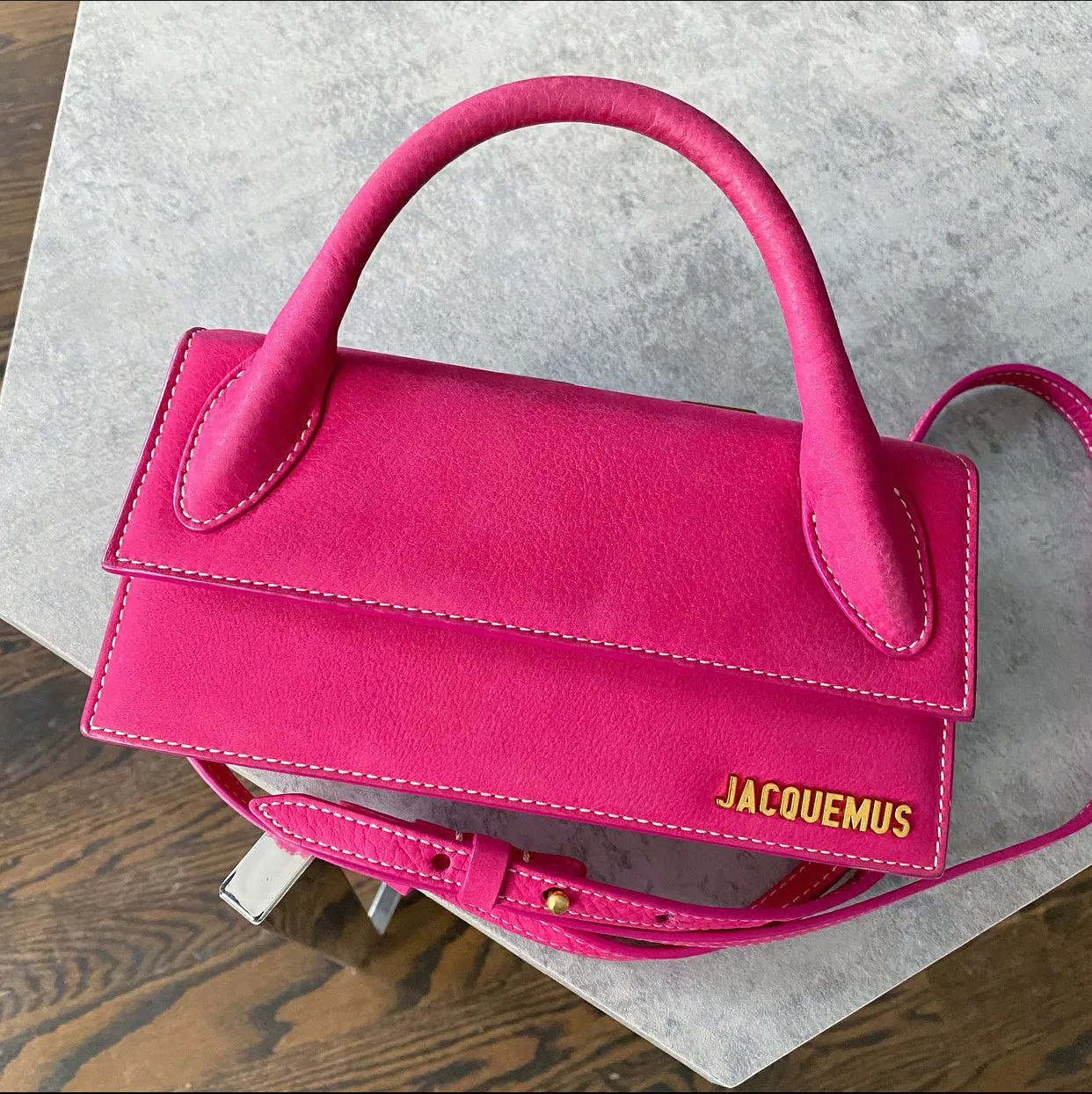 Jacquemus Le Chiquito Long Fuchsia Pink Mini Bag