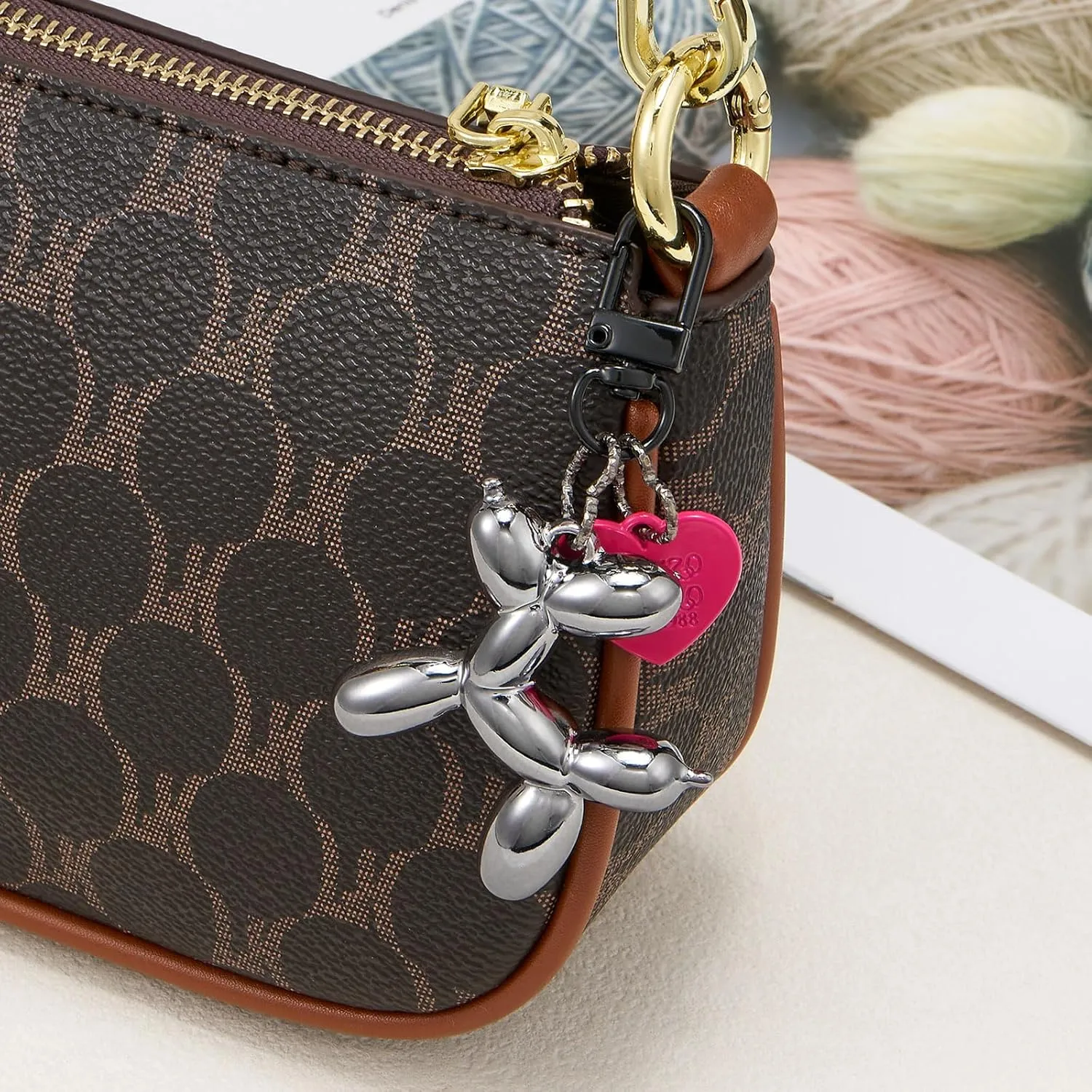 Jelly Balloon Dog Keychain Women Cute Bag Charms for Handbags Purse Backpack Car Key Chain Accessories Aesthetic