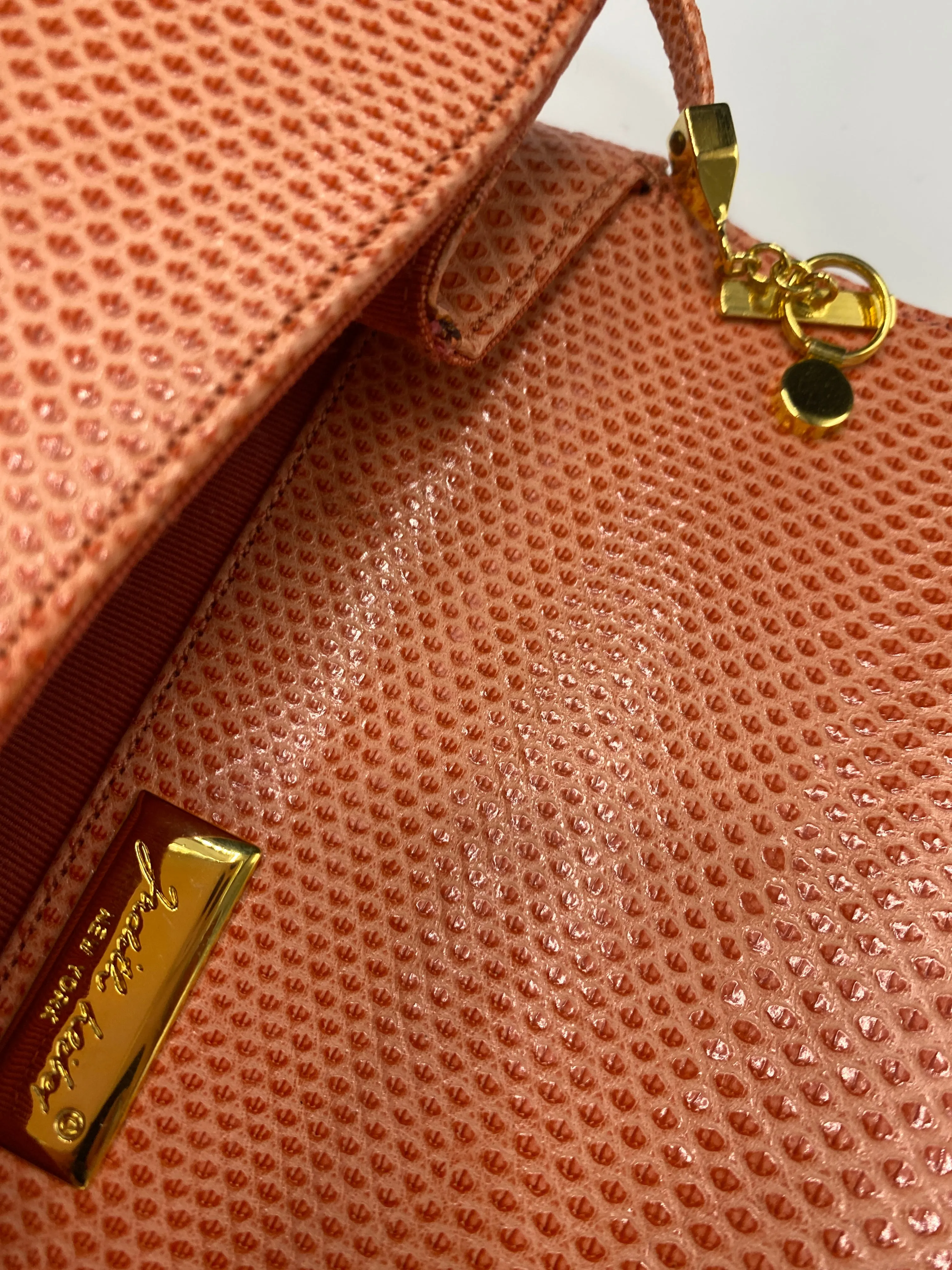 Judith Leiber Karung ( Lizard) Crossbody/Clutch with Native American embellishment