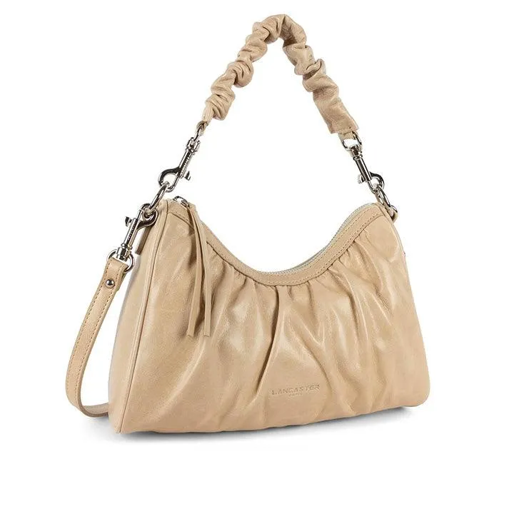 LANCASTER RETRO SCRUNCHIE BEIGE BAG