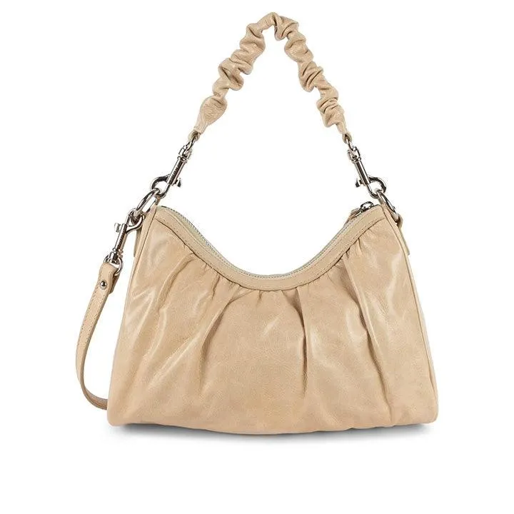 LANCASTER RETRO SCRUNCHIE BEIGE BAG