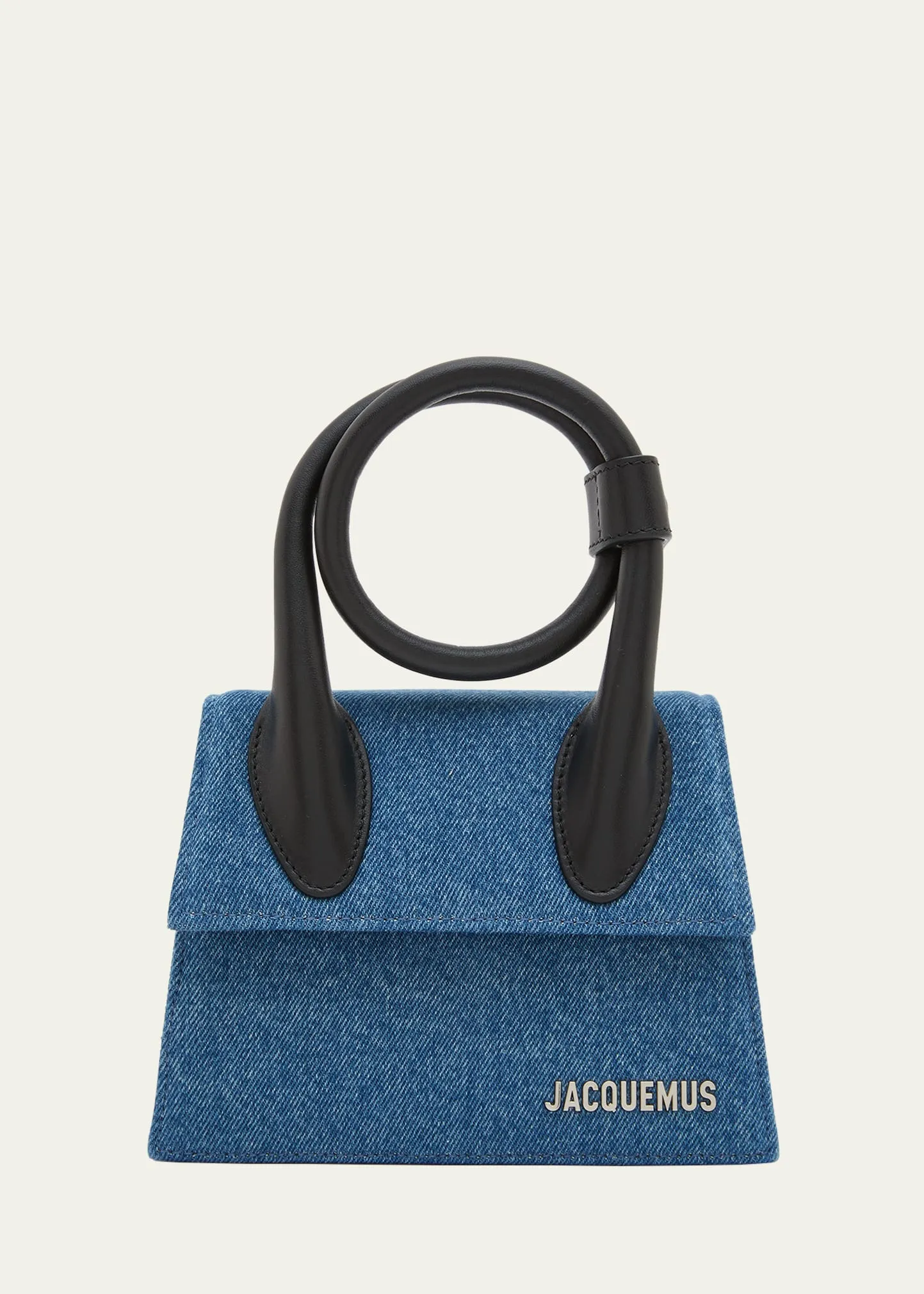Le Chiquito Noeud Denim Top-Handle Bag